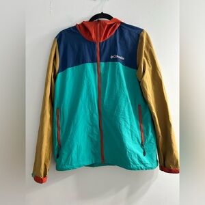Columbia men’s colour block windbreaker jacket lightweight from urban outfitters